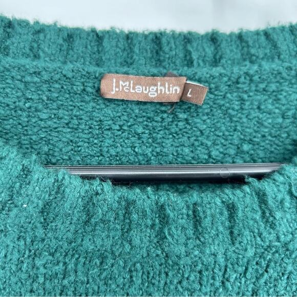 J. McLaughlin Green & Black Color block Crewneck Sweater Size Large - Picture 2 of 5